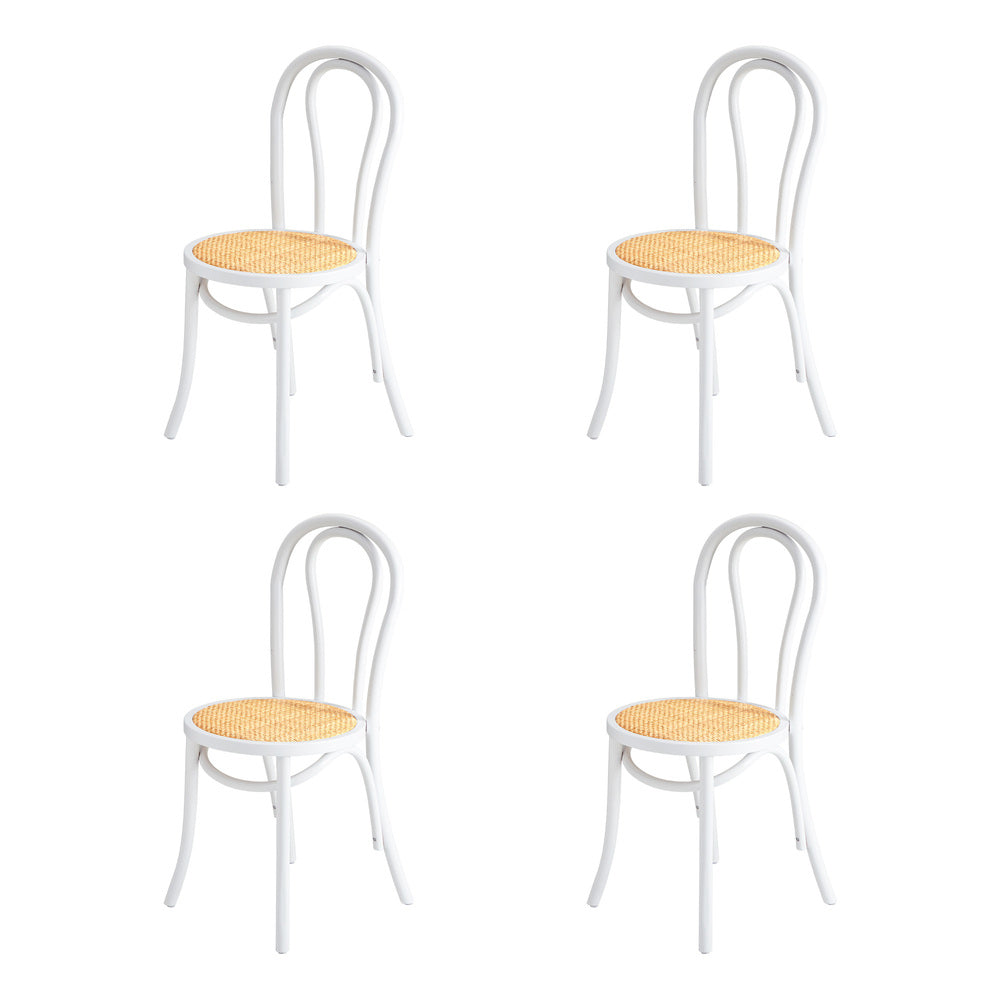 Oikiture 160cm Extendable Dining Table with 4PCS Crossback Chairs White-Dining Set-PEROZ Accessories