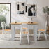 Oikiture 160cm Extendable Dining Table with 4PCS Crossback Chairs White-Dining Set-PEROZ Accessories