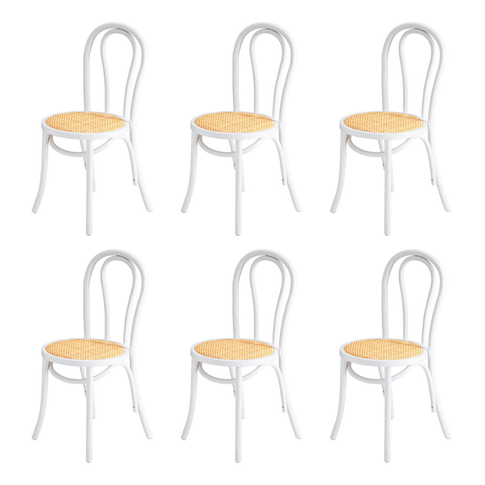 Oikiture 160cm Extendable Dining Table with 6PCS Crossback Chairs White-Dining Set-PEROZ Accessories