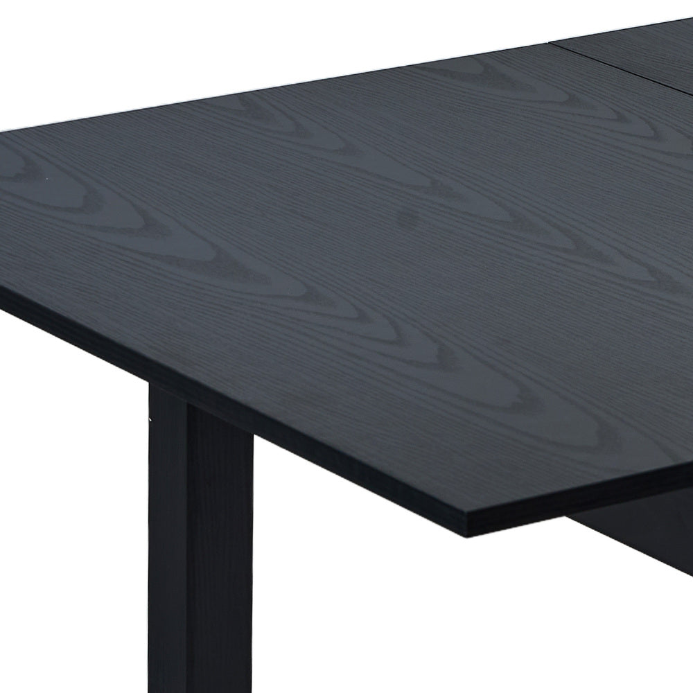 Oikiture 7pc Extendable Dining Table and Chairs Set Black &amp; White-Dining Table-PEROZ Accessories