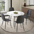 Oikiture Round Dining Table & 4PCS Dining Chairs PU Grey-Dining Sets-PEROZ Accessories