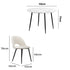 Oikiture Round Dining Table & 4PCS Dining Chairs Sherpa White-Dining Sets-PEROZ Accessories