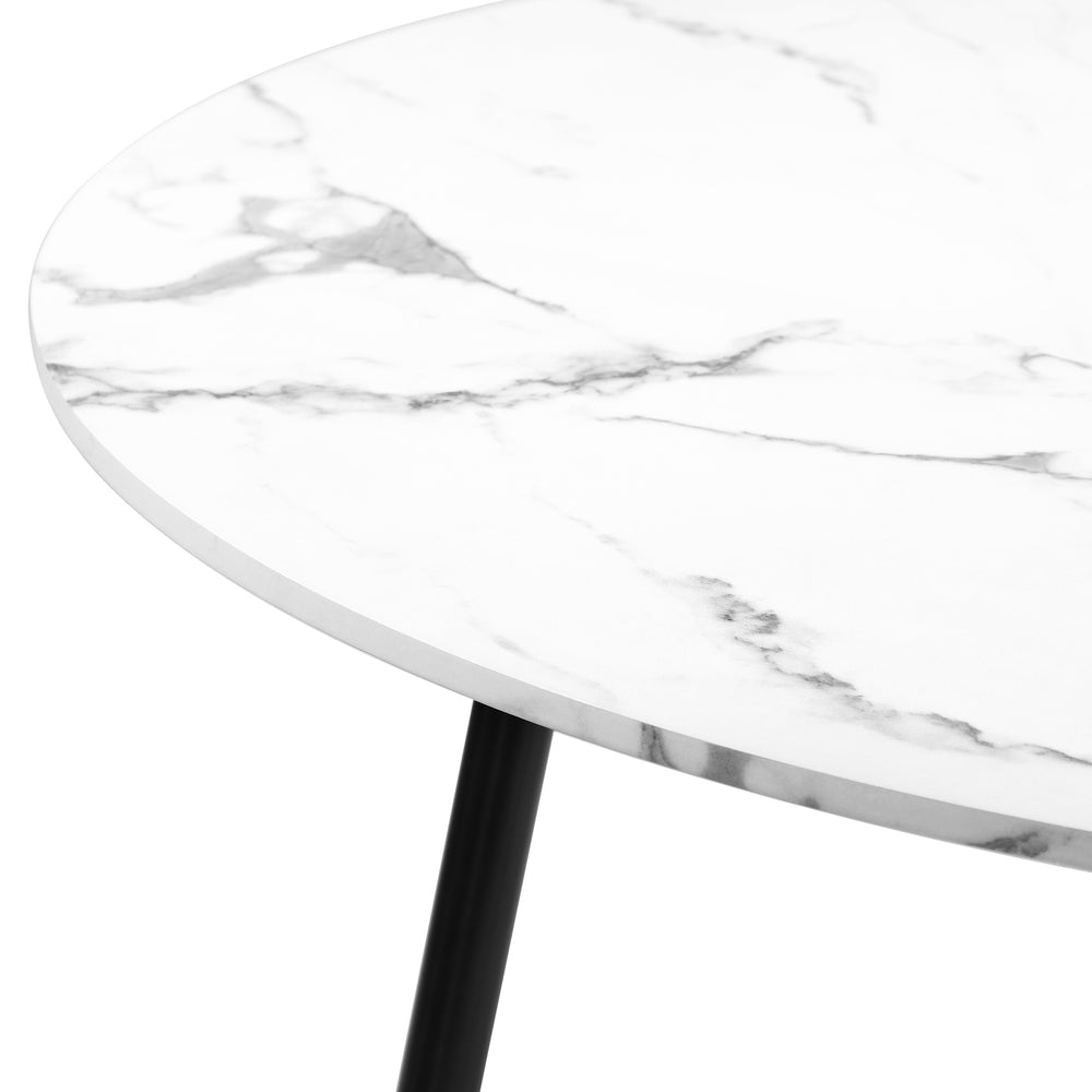 Oikiture Round Dining Table with 4PCS Chairs Sherpa White-Dining Sets-PEROZ Accessories