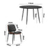 Oikiture 110cm Round Dining Table with 4PCS Dining Chairs Leather Black-Dining Set-PEROZ Accessories