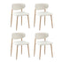 Oikiture 90cm Round Dining Table with 4x Dining Chairs Boucle White&Gold-Dining Sets-PEROZ Accessories