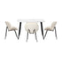 Oikiture 120cm Rectangle Dining Table with 4 Chairs Sherpa White-Dining Set-PEROZ Accessories