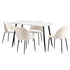 Oikiture 120cm Rectangle Dining Table with 4PCS Chairs White Sherpa-Dining Set-PEROZ Accessories