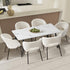 Oikiture 120cm Rectangle Dining Table with 6PCS Dining Chairs Sherpa White-Dining Table and Chairs-PEROZ Accessories