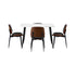 Oikiture 120cm Rectangle Dining Table with 4PCS Chairs PU Black-Dining Set-PEROZ Accessories