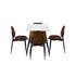 Oikiture 120cm Rectangle Dining Table with 4PCS Chairs PU Walnut-Dining Set-PEROZ Accessories