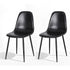 Artiss 2x Dining Chairs Retro PU Leather Kitchen Lounge Cafe Accent Chair Black-Furniture > Dining > Kitchen & Dining Chairs-PEROZ Accessories