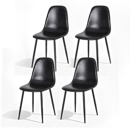 Artiss 4x Dining Chairs Retro PU Leather Kitchen Lounge Cafe Accent Chair Black-Furniture &gt; Dining &gt; Kitchen &amp; Dining Chairs-PEROZ Accessories
