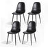 Artiss 4x Dining Chairs Retro PU Leather Kitchen Lounge Cafe Accent Chair Black-Furniture > Dining > Kitchen & Dining Chairs-PEROZ Accessories