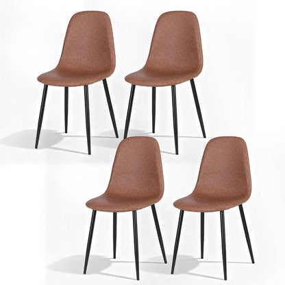 Artiss 4x Dining Chairs Retro PU Leather Kitchen Lounge Cafe Accent Chair Brown-Furniture &gt; Dining &gt; Kitchen &amp; Dining Chairs-PEROZ Accessories