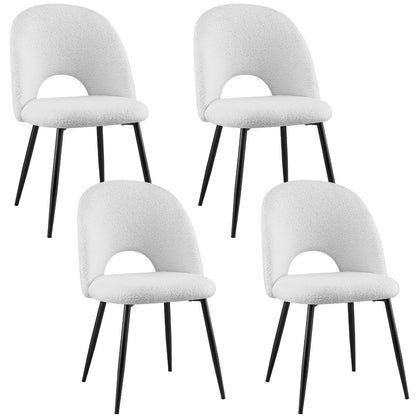 1 Set of 4 Artiss Dining Chair Boucle Sherpa-Furniture &gt; Dining &gt; Kitchen &amp; Dining Chairs-PEROZ Accessories