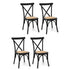 Artiss 4x Dining Chairs Rattan Wooden Kitchen Accent Chair Cafe Lounge Rubber Wood-Furniture > Dining > Kitchen & Dining Chairs-PEROZ Accessories