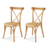 Artiss 2x Dining Chairs Rattan Wooden Kitchen Accent Chair Cafe Lounge Rubber Wood-Furniture > Dining > Kitchen & Dining Chairs-PEROZ Accessories