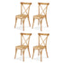 Artiss 4x Dining Chairs Rattan Wooden Kitchen Accent Chair Cafe Lounge Rubber Wood-Furniture > Dining > Kitchen & Dining Chairs-PEROZ Accessories