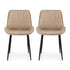 Artiss 2x Dining Chairs Retro PU Leather Kitchen Lounge Cafe Accent Chair Khaki-Furniture > Dining > Kitchen & Dining Chairs-PEROZ Accessories