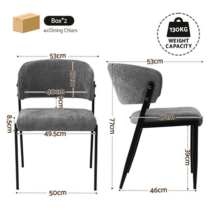 Artiss Dining Chairs Set of 4 Linen Fabric Soft Upholstered Chairs Grey-Furniture > Dining > Kitchen &amp; Dining Chairs-PEROZ Accessories