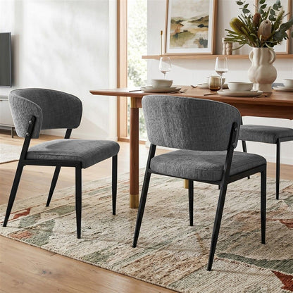 Artiss Dining Chairs Set of 4 Linen Fabric Soft Upholstered Chairs Grey-Furniture > Dining > Kitchen &amp; Dining Chairs-PEROZ Accessories