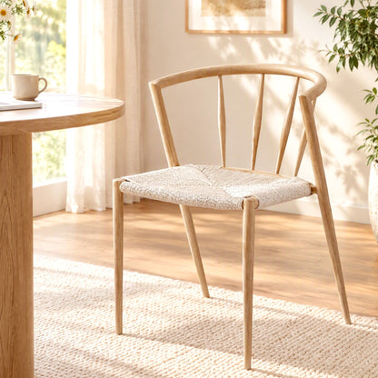 Artiss Dining Chairs x1, Leisure Accent Chair for Living Room &amp; Balcony Woven Seat Spindle Back-Furniture > Dining > Kitchen &amp; Dining Chairs-PEROZ Accessories