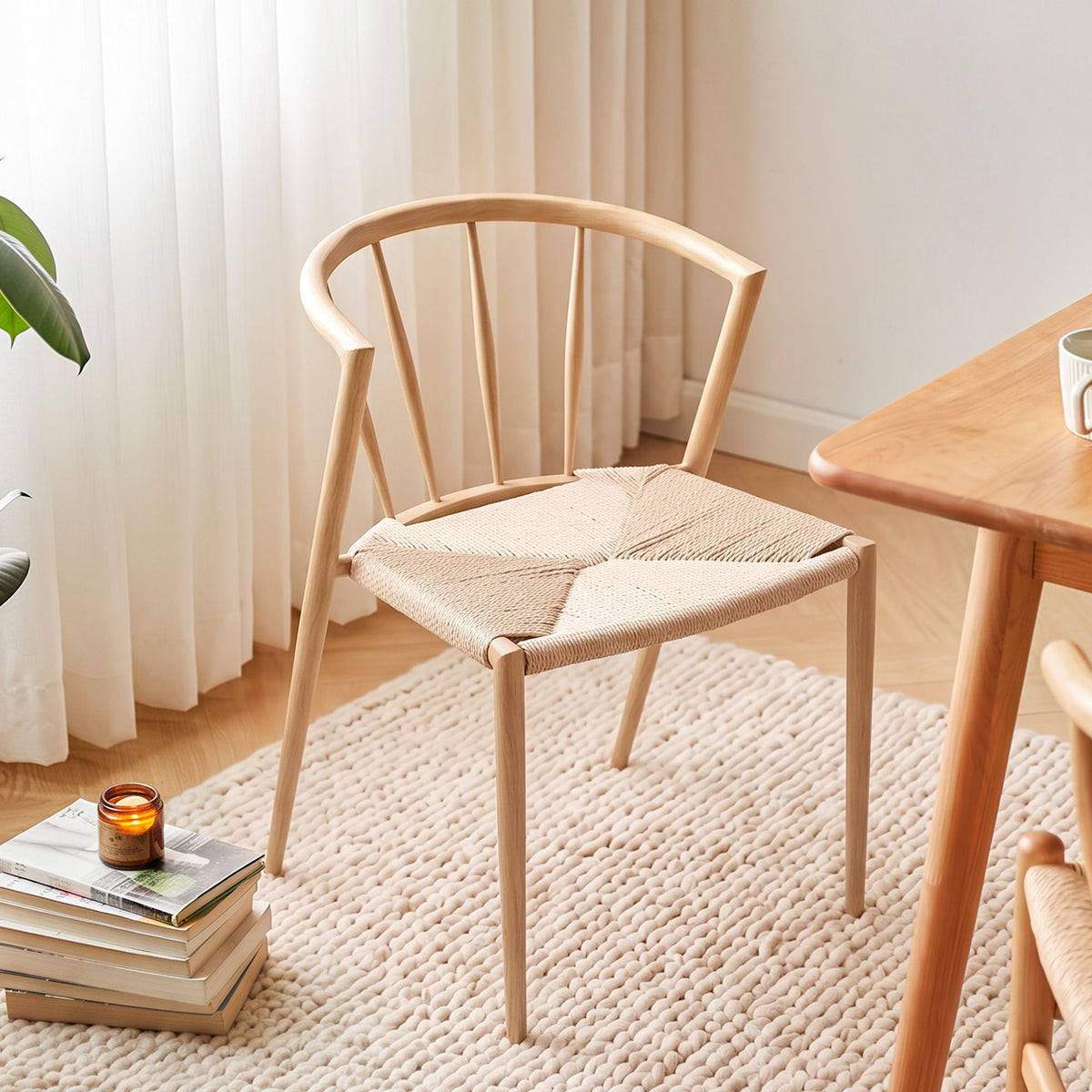 Artiss Dining Chairs x1, Leisure Accent Chair for Living Room &amp; Balcony Woven Seat Spindle Back-Furniture > Dining > Kitchen &amp; Dining Chairs-PEROZ Accessories