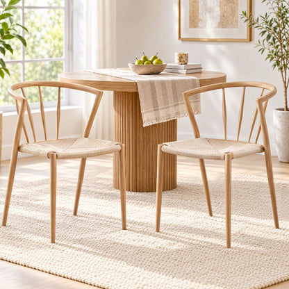 Artiss Dining Chairs Set of 2, Leisure Accent Chair for Living Room &amp; Balcony Spindle Back-Furniture > Dining > Kitchen &amp; Dining Chairs-PEROZ Accessories
