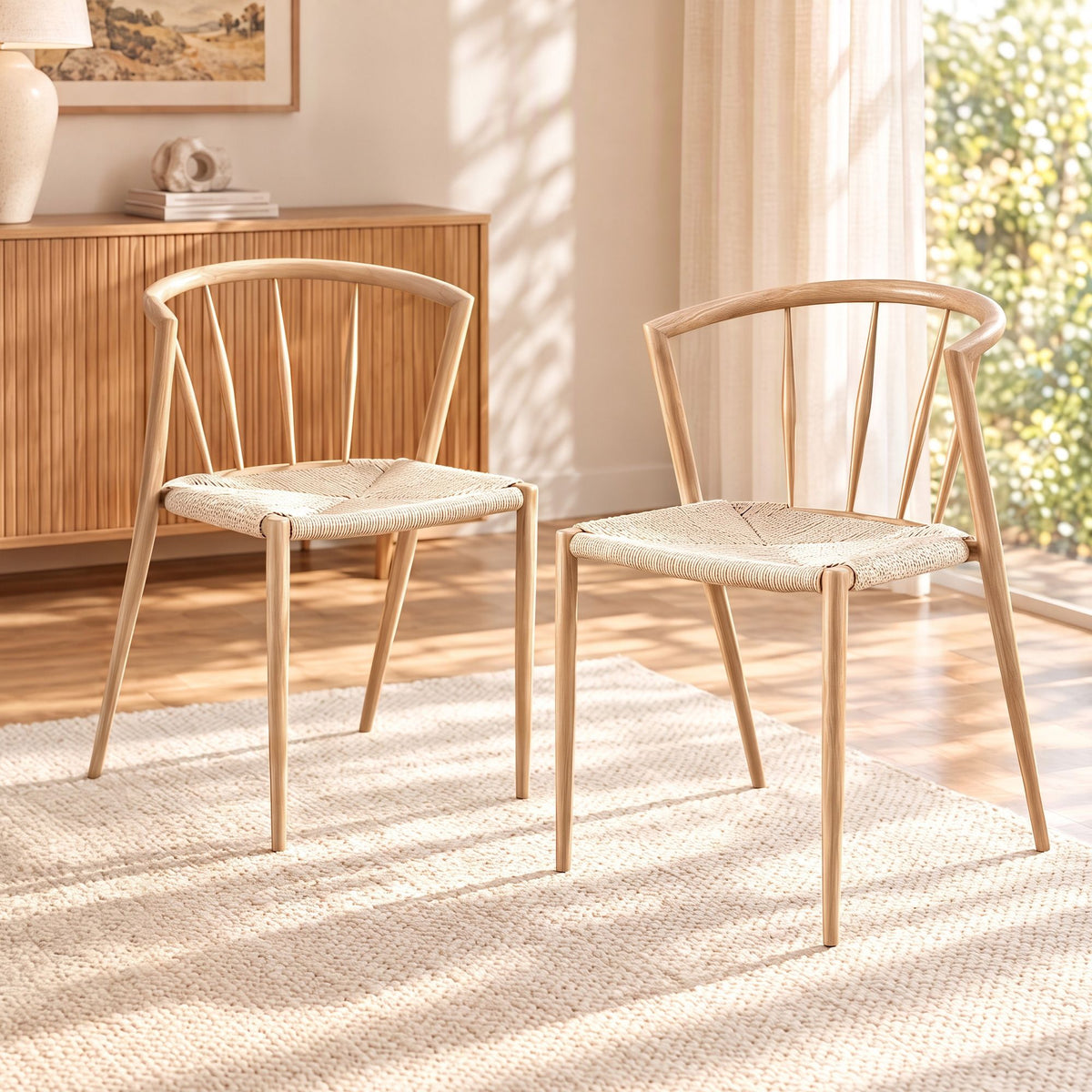 Artiss Dining Chairs Set of 2, Leisure Accent Chair for Living Room &amp; Balcony Spindle Back-Furniture > Dining > Kitchen &amp; Dining Chairs-PEROZ Accessories