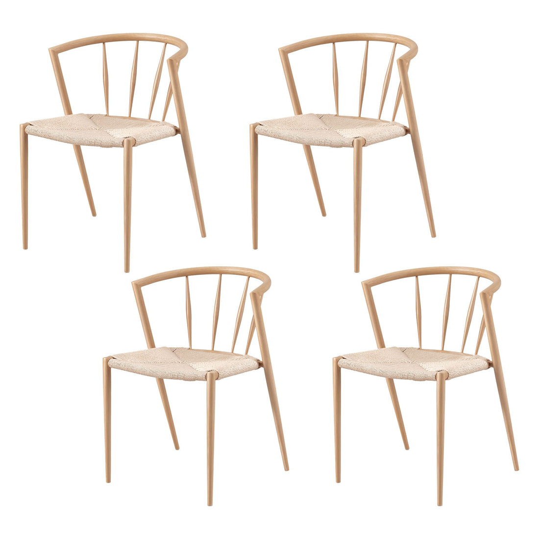 Artiss Dining Chairs Set of 4, Leisure Accent Chair for Living Room &amp; Balcony Spindle Back-Furniture > Dining > Kitchen &amp; Dining Chairs-PEROZ Accessories