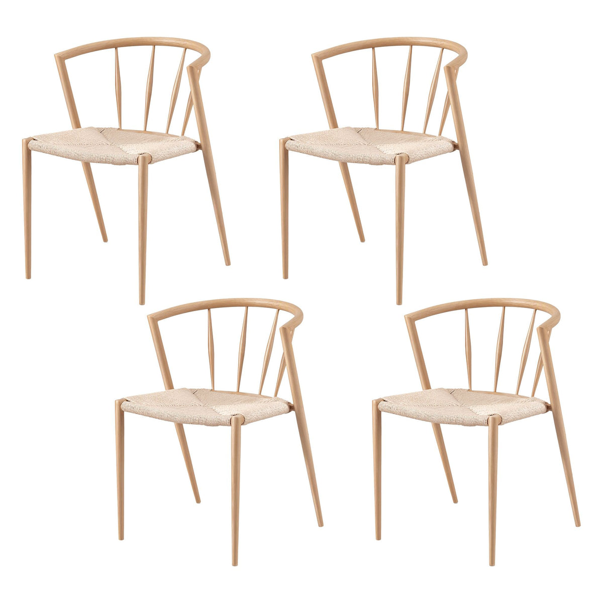Artiss Dining Chairs Set of 4, Leisure Accent Chair for Living Room &amp; Balcony Spindle Back-Furniture > Dining > Kitchen &amp; Dining Chairs-PEROZ Accessories