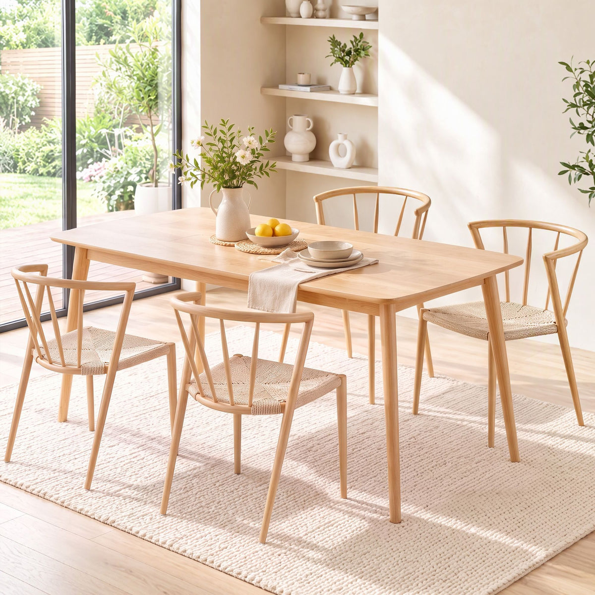Artiss Dining Chairs Set of 4, Leisure Accent Chair for Living Room &amp; Balcony Spindle Back-Furniture > Dining > Kitchen &amp; Dining Chairs-PEROZ Accessories
