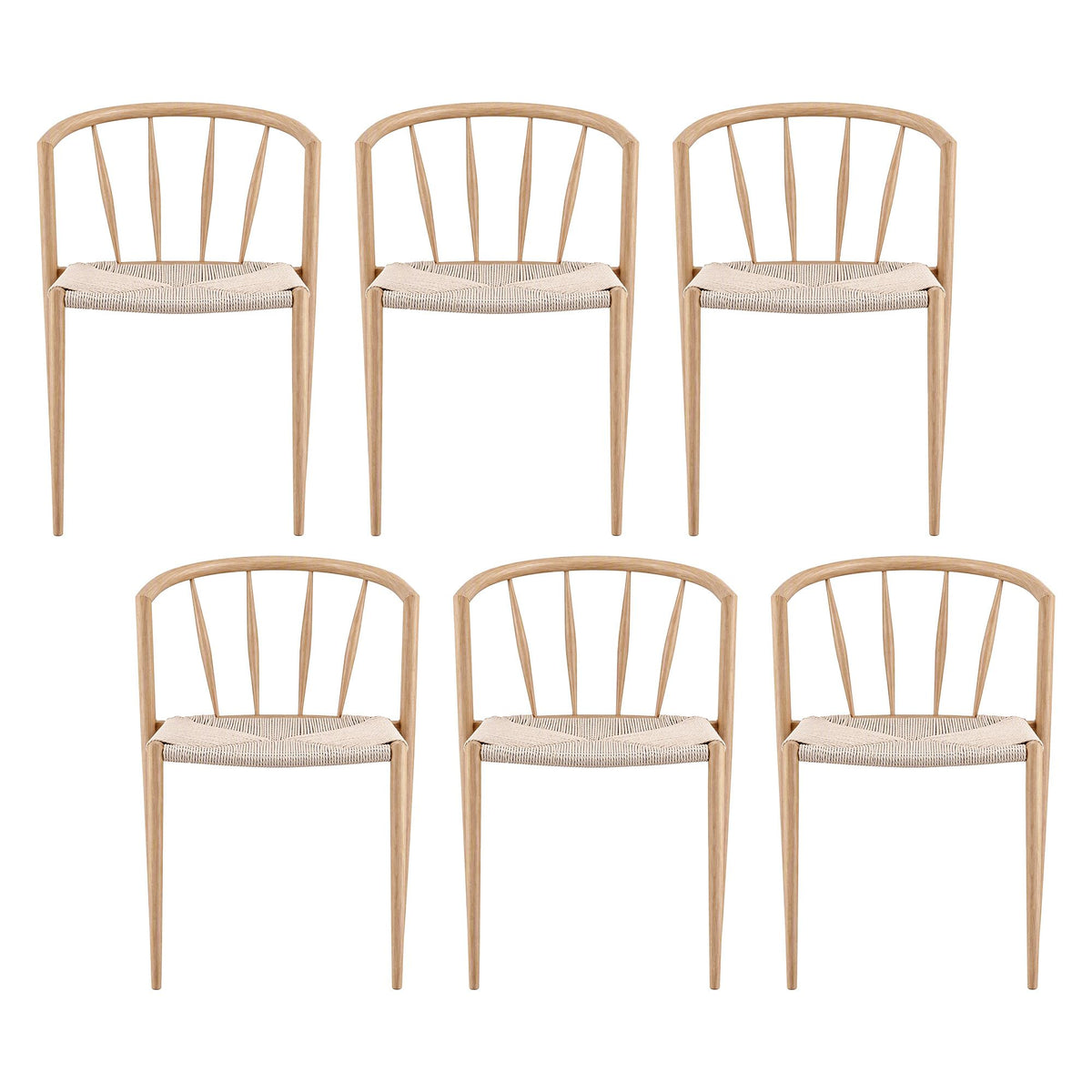 Artiss Dining Chairs Set of 6, Leisure Accent Chair for Living Room &amp; Balcony Spindle Back-Furniture > Dining > Kitchen &amp; Dining Chairs-PEROZ Accessories