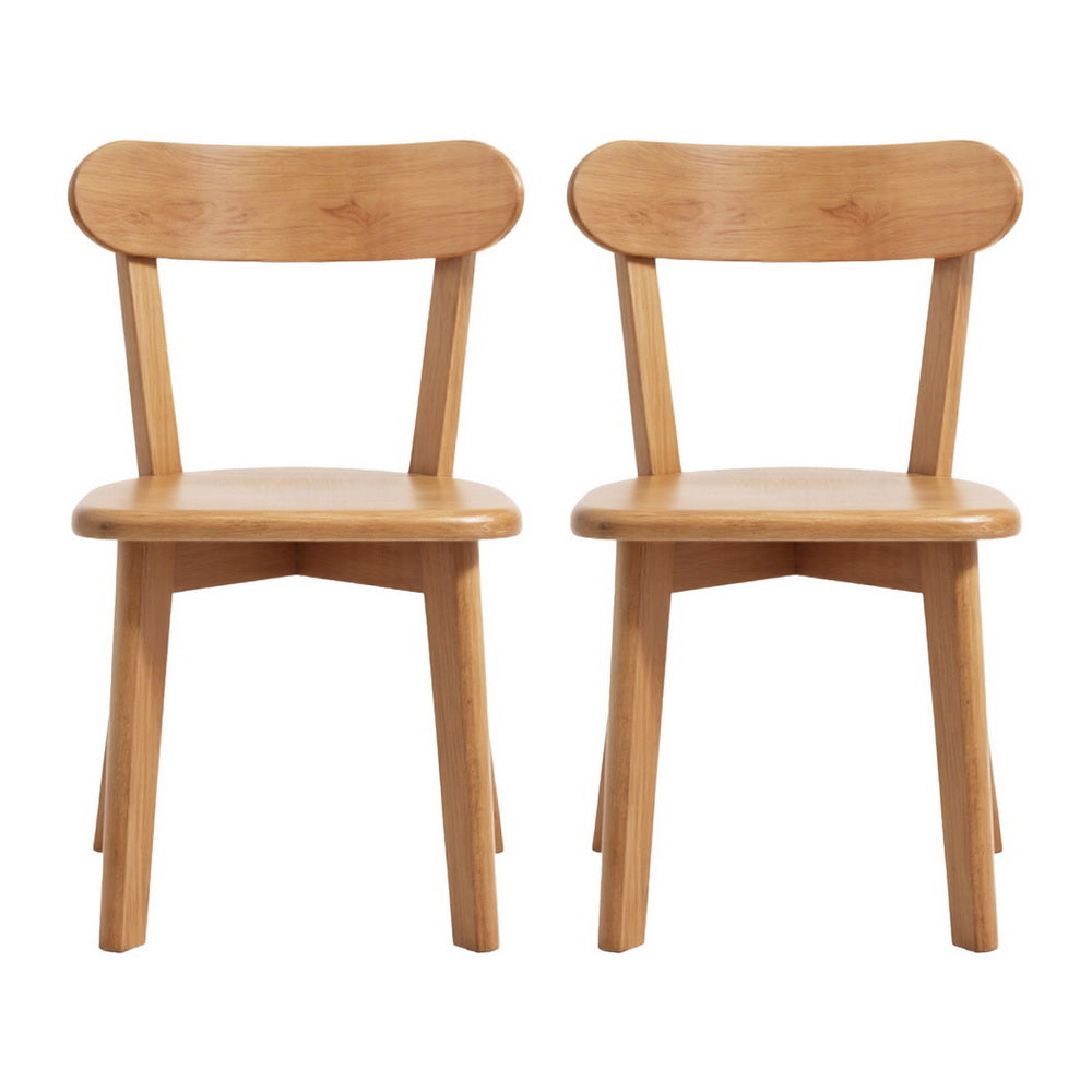 Artiss 2x Dining Chairs Wooden Kitchen Accent Chair Cafe Lounge Rubber Wood-Furniture > Dining > Kitchen &amp; Dining Chairs-PEROZ Accessories