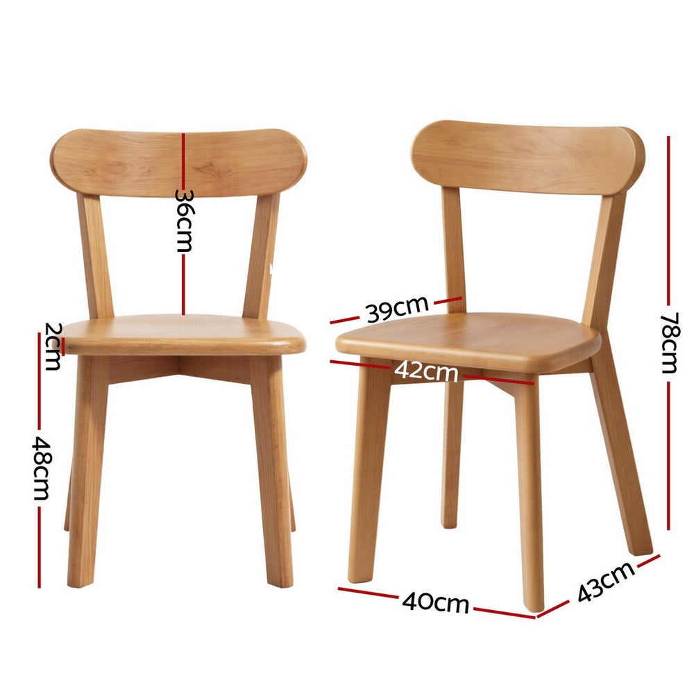Artiss 2x Dining Chairs Wooden Kitchen Accent Chair Cafe Lounge Rubber Wood-Furniture > Dining > Kitchen &amp; Dining Chairs-PEROZ Accessories