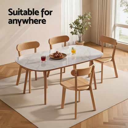Artiss 2x Dining Chairs Wooden Kitchen Accent Chair Cafe Lounge Rubber Wood-Furniture > Dining > Kitchen &amp; Dining Chairs-PEROZ Accessories