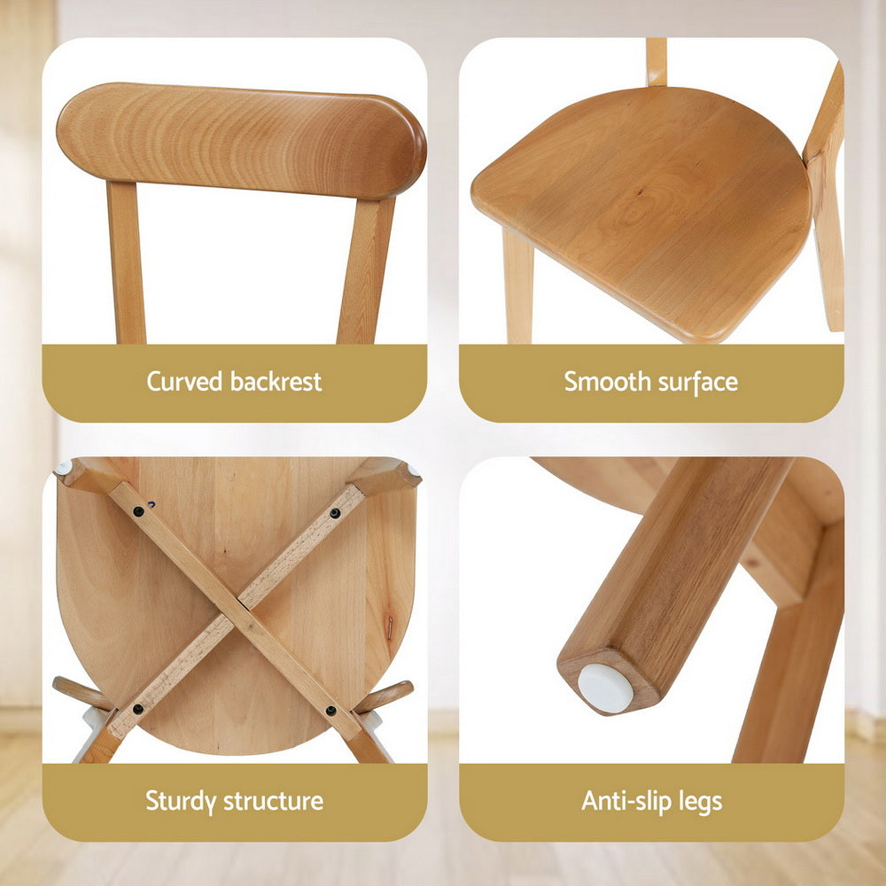 Artiss 2x Dining Chairs Wooden Kitchen Accent Chair Cafe Lounge Rubber Wood-Furniture > Dining > Kitchen &amp; Dining Chairs-PEROZ Accessories