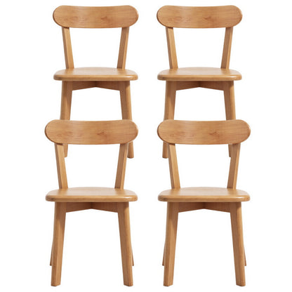 Artiss 4x Dining Chairs Wooden Kitchen Accent Chair Cafe Lounge Rubber Wood-Furniture > Dining > Kitchen &amp; Dining Chairs-PEROZ Accessories