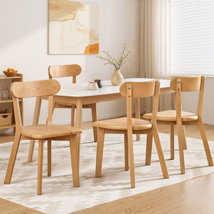 Artiss 4x Dining Chairs Wooden Kitchen Accent Chair Cafe Lounge Rubber Wood-Furniture > Dining > Kitchen &amp; Dining Chairs-PEROZ Accessories