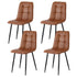 Artiss 4x Dining Chairs Retro PU Leather Kitchen Lounge Cafe Accent Chair Brown-Furniture > Dining > Kitchen & Dining Chairs-PEROZ Accessories