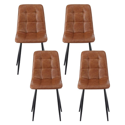 Artiss 4x Dining Chairs Retro PU Leather Kitchen Lounge Cafe Accent Chair Brown-Furniture &gt; Dining &gt; Kitchen &amp; Dining Chairs-PEROZ Accessories