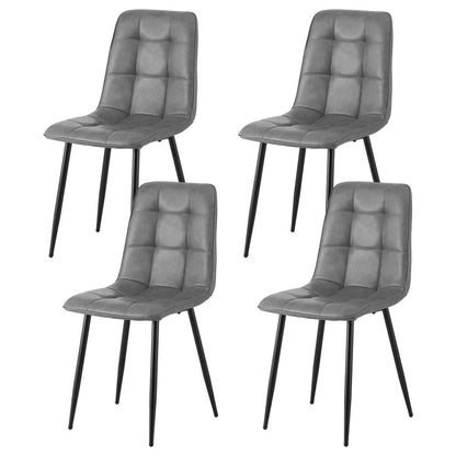 Artiss 4x Dining Chairs Retro PU Leather Kitchen Lounge Cafe Accent Chair Grey-Furniture &gt; Dining &gt; Kitchen &amp; Dining Chairs-PEROZ Accessories