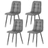 Artiss 4x Dining Chairs Retro PU Leather Kitchen Lounge Cafe Accent Chair Grey-Furniture > Dining > Kitchen & Dining Chairs-PEROZ Accessories