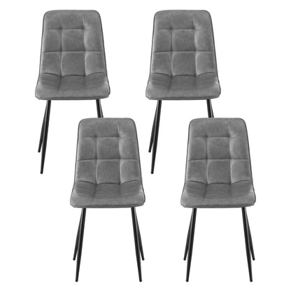 Artiss 4x Dining Chairs Retro PU Leather Kitchen Lounge Cafe Accent Chair Grey-Furniture &gt; Dining &gt; Kitchen &amp; Dining Chairs-PEROZ Accessories
