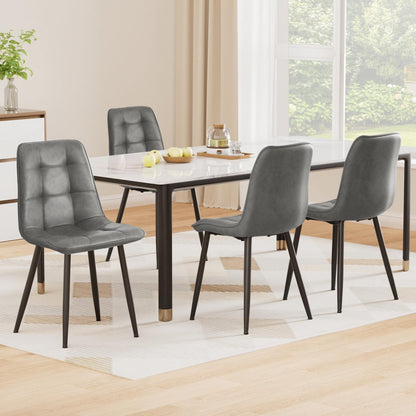 Artiss 4x Dining Chairs Retro PU Leather Kitchen Lounge Cafe Accent Chair Grey-Furniture &gt; Dining &gt; Kitchen &amp; Dining Chairs-PEROZ Accessories