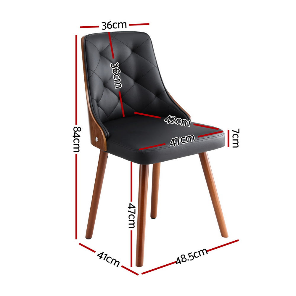 1 Set of 4 Artiss Dining Chairs Black PU-Furniture &gt; Dining &gt; Kitchen &amp; Dining Chairs-PEROZ Accessories
