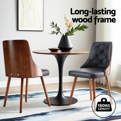 1 Set of 4 Artiss Dining Chairs Black PU-Furniture &gt; Dining &gt; Kitchen &amp; Dining Chairs-PEROZ Accessories