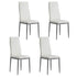 Artiss Dining Chairs Set of 4 Leather Channel Tufted White-Furniture > Dining > Kitchen & Dining Chairs-PEROZ Accessories