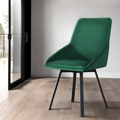 Artiss Dining Chairs Set of 2 Velvet Swivel Base Green-Furniture &gt; Dining-PEROZ Accessories