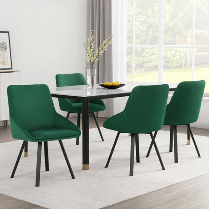 Artiss Dining Chairs Set of 4 Velvet Swivel Base Green-Furniture &gt; Dining &gt; Kitchen &amp; Dining Chairs-PEROZ Accessories